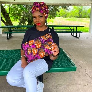 Ankara Head wrap and Clutch Matching Set